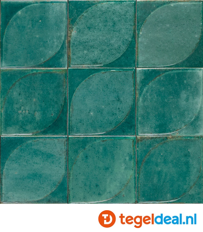 Marazzi Lume EMERALD, 10x10 cm 3D Dew, MQ83, wandtegels met reliëf