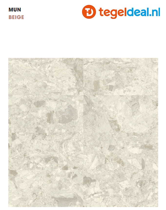 DOM Mun BEIGE Matt Rett, 60x60 cm DMU622R, marmerlook tegels 