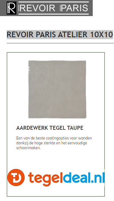 WDT Revoir Paris, Atelier Taupe, 10x10 cm glans