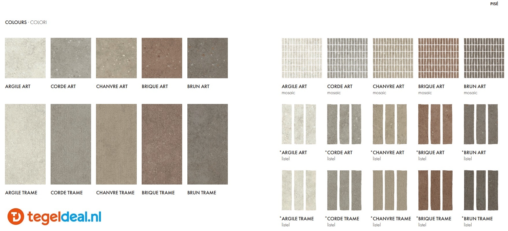 SIL Ceramiche, Pisé CORDE ART, 60x60 cm, natuursteenlook tegels - €36,50/m2 / Palletdeal op aanvraag