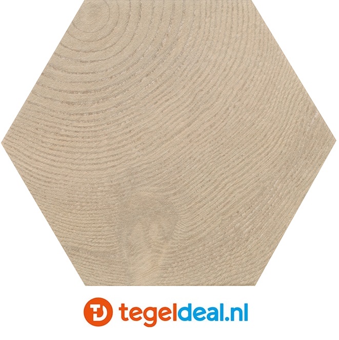 OPRUIMING :  Vloer-wandtegels Equipe, Hexawood TAN - 17,5x20 cm Hexagon - 2,84 m2 voor 60,00 euro 
