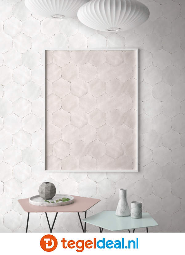 VLT en WDT Nanda Tiles, Capri SOLARO WHITE, 14x16 cm, hexagon