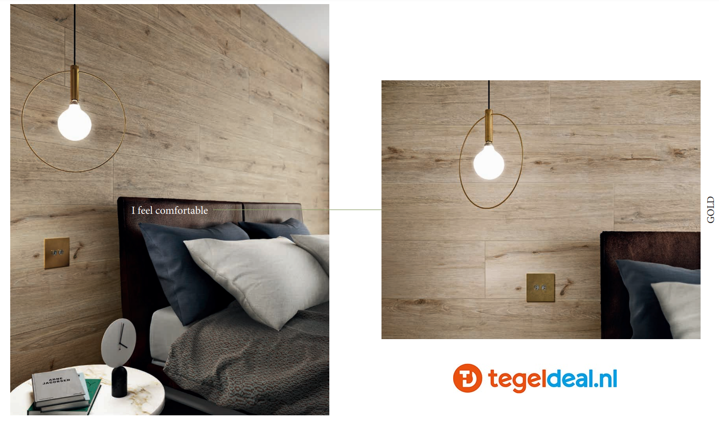Supergres Ekho Gold, 20x120 cm, LDPK, houtlook tegels