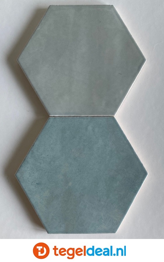 WOW Design, Zellige Hexa AQUA, 10,8x12,4 cm, hexagon wandtegels 