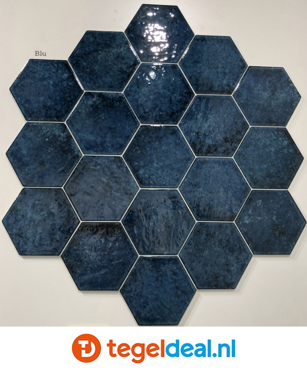 Tonalite, Esamarine, 16,2x18,5 cm, hexagon wandtegels Tonalite, Esamarine, 16,2x18,5 cm, hexagon wandtegels