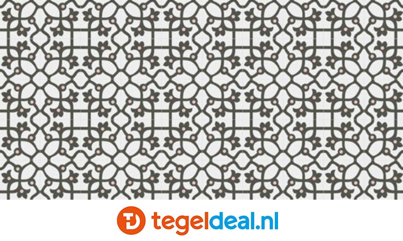 Vives 1900 JUJOL GRAFITO, 20x20 cm, patroontegels