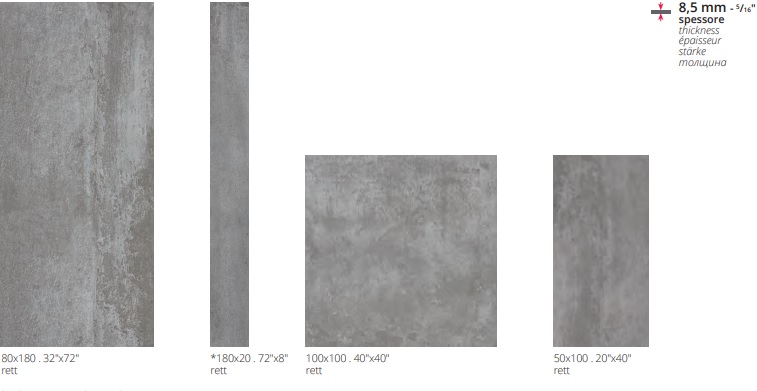 VLT Serenissima Costruire Metallo Titanio, 80 x 180 cm