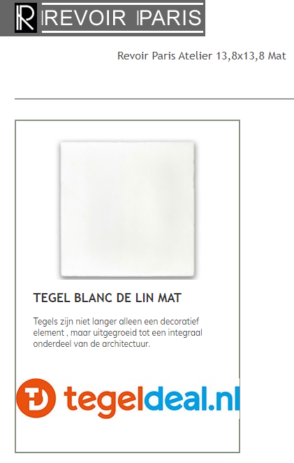 WDT / VLT  Revoir Paris, Atelier Blanc de Lin, 13,8x13,8 cm