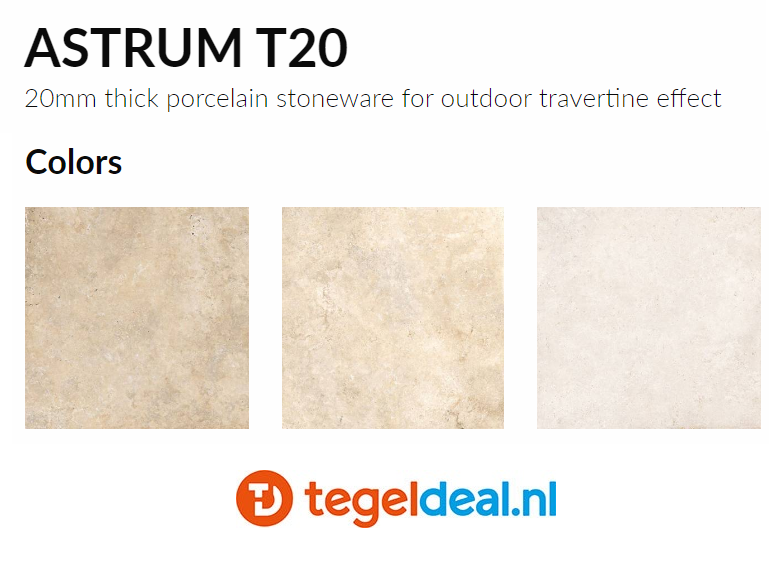 Supergres Astrum, LIGHT Vein Cut Naturale, 30x60 cm, travertin-look tegels 