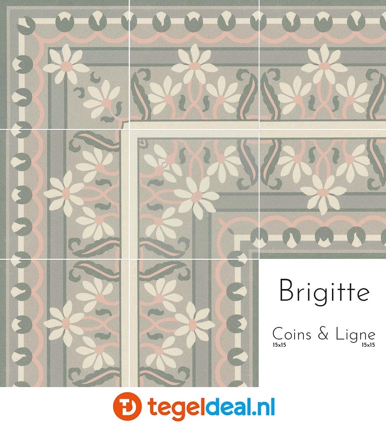 Revoir Paris, Bel-Histoire BRIGITTE Coin A-hoektegel, 15x15 cm, patroontegels Revoir Paris, Bel-Histoire BRIGITTE Coin A-hoektegel, 15x15 cm, patroontegels