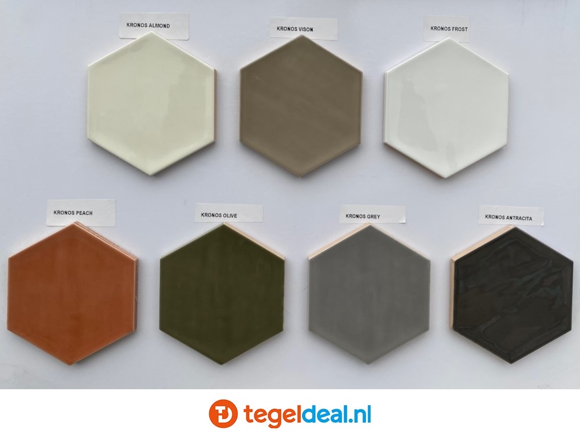 Life, Kronos 7 kleuren, 10,8x12,4 cm hexagon wandtegels 