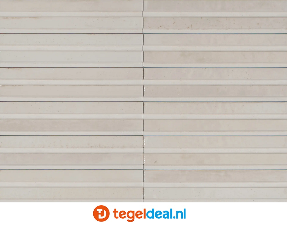 Marazzi Lume BONE, 6x24 cm Rake 3D MP9M, wandtegels met reliëf