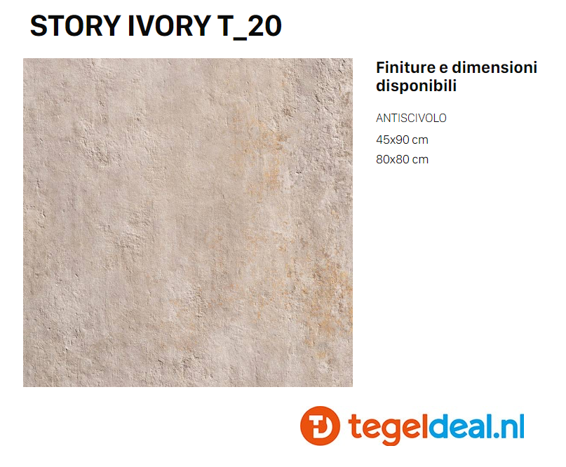 Supergres Story Ivory T20, 80x80x2 cm, CMA8, OUTDOOR terrastegels