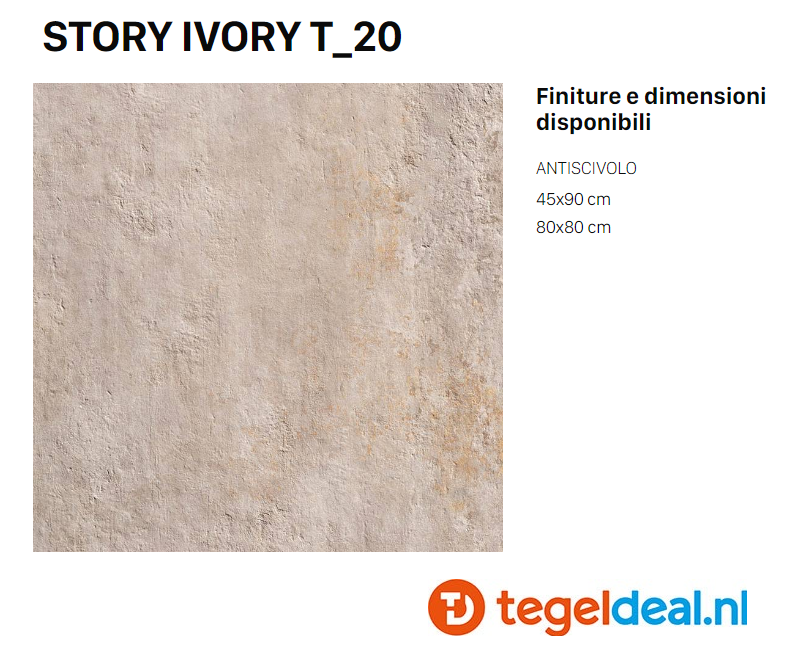 TRT Supergres Story Ivory T20, 80x80x2 cm, CMA8, OUTDOOR terrastegels