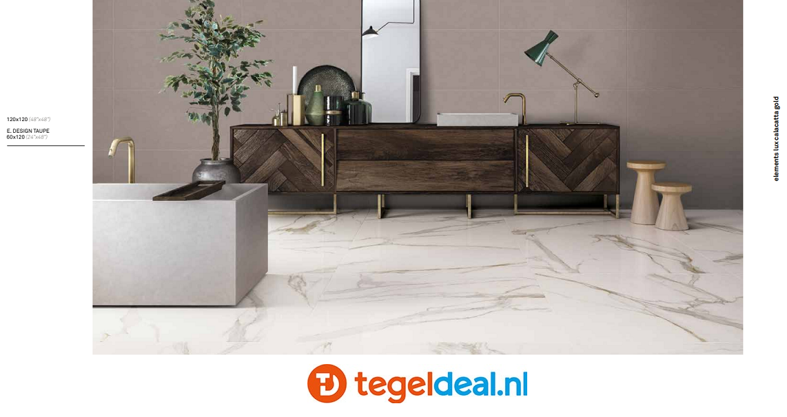 VLT KEOPE Elements Lux, CALACATTA GOLD Lappato, 60x60 cm