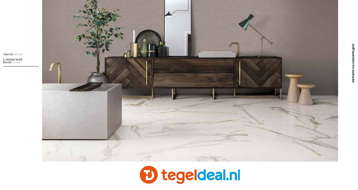 KEOPE Elements Lux, CALACATTA GOLD Lappato, 60x120 cm