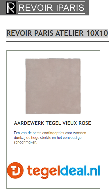 WDT Revoir Paris, Atelier Vieux Rose, 10x10 cm glans