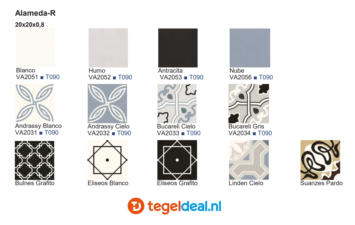 Vives Alameda, 20x20 cm, patroontegels Vives Alameda, 20x20 cm, patroontegels