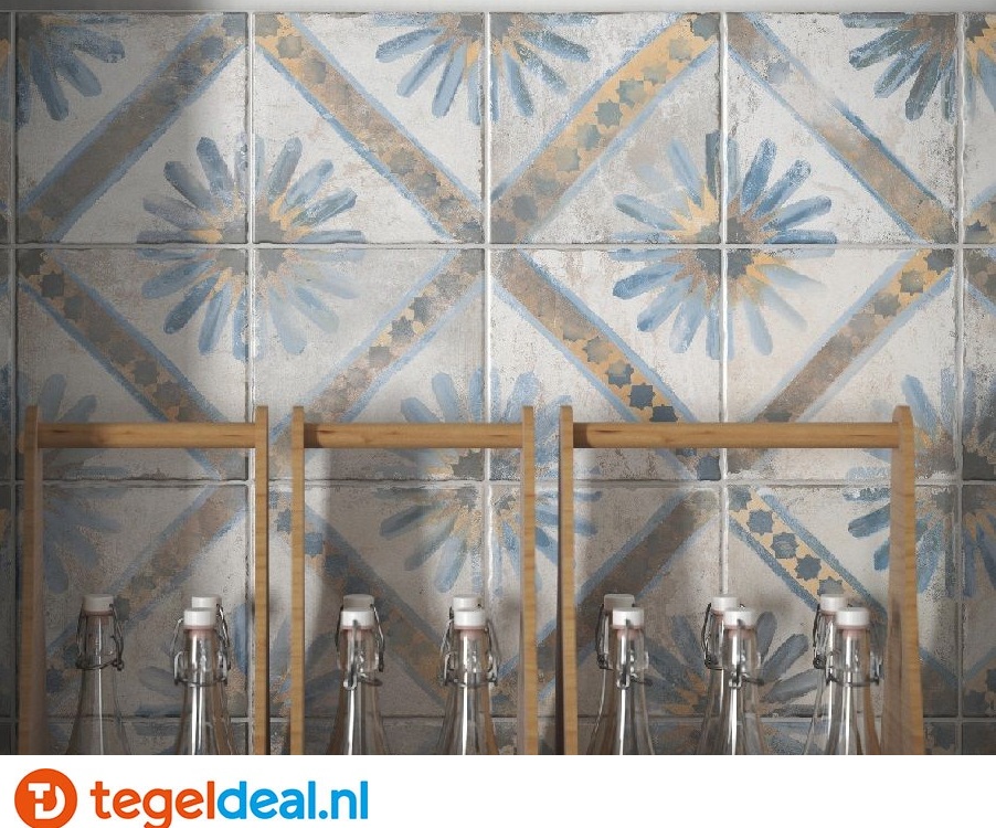 Peronda, Fs Marrakech Blue, 45x45 cm, vintage patroontegels