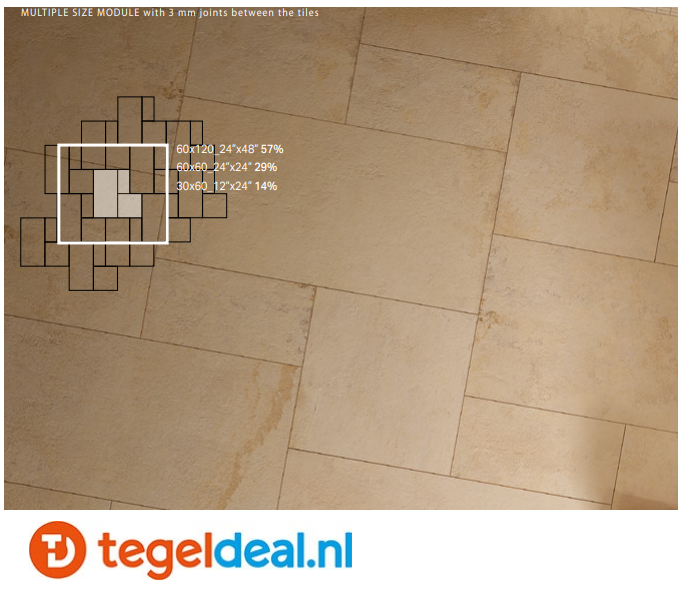 La Fabbrica, Royal Stone Gold, natuursteenlook tegels 
