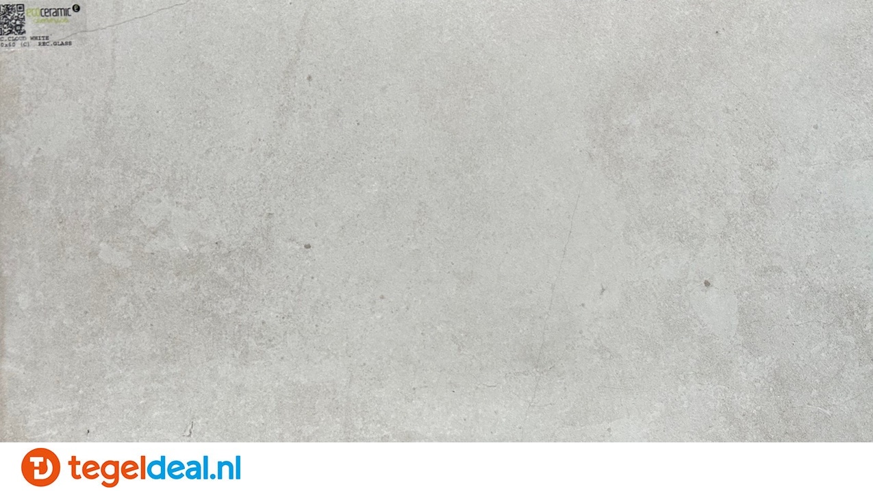 Ecoceramic, Cloud WHITE, 60x60 cm, betonlook tegels 