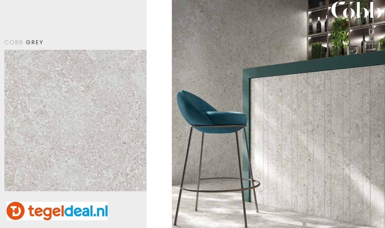 Supergres Cobb GREY, 60x120 cm ASST R10 RT, natuursteenlook tegels - €39,50 per m2 