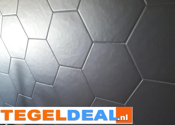 ACTIE Vloer-wandtegels Equipe, Hexatile NEGRO MATE, 17,5x20 cm  OP VOORRAAD - OP=OP