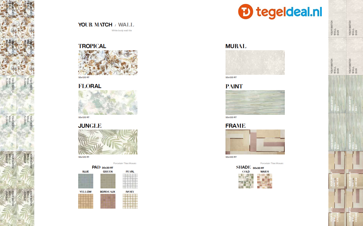 Supergres Your Match Wall, 50x120 cm, wandtegels Supergres Your Match Wall, 50x120 cm, wandtegels