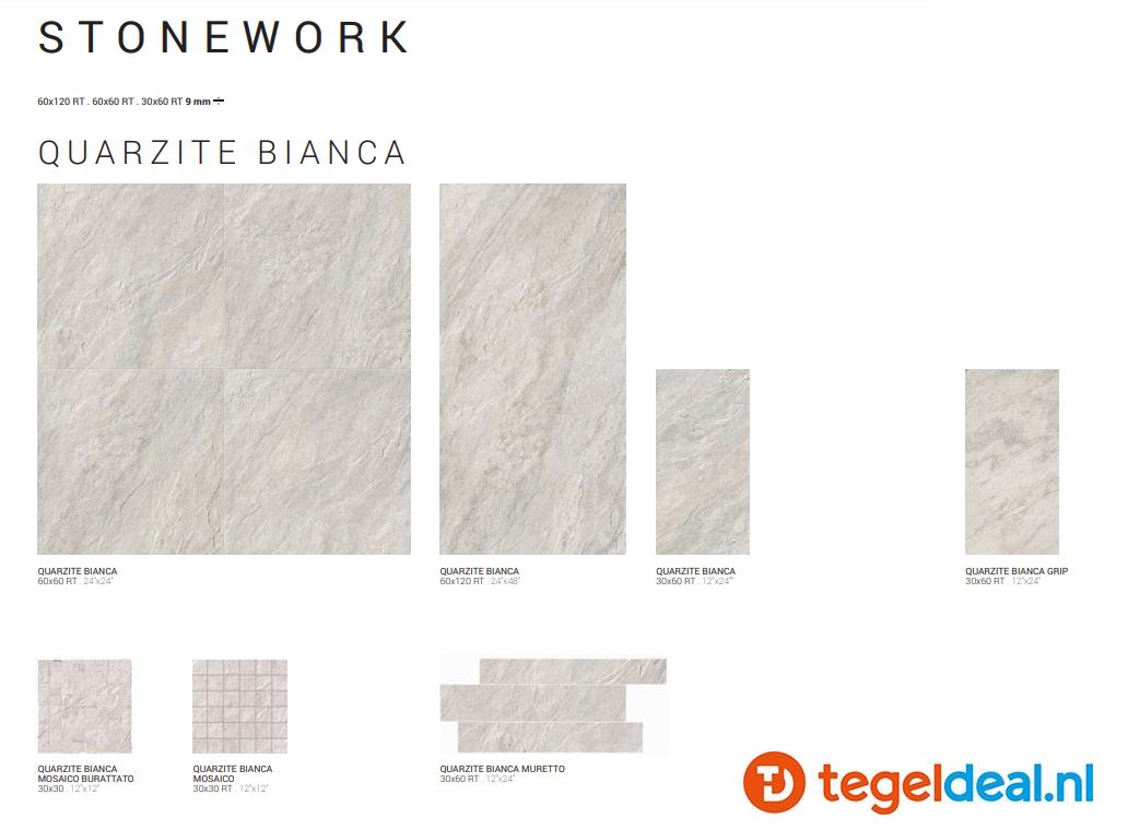 VLT Supergres Stonework Quarzite Bianca, 60 x 60 cm