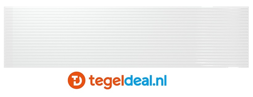 Stripes Gloss Capital White, 6,5x26,1 cm, reliëf wandtegels