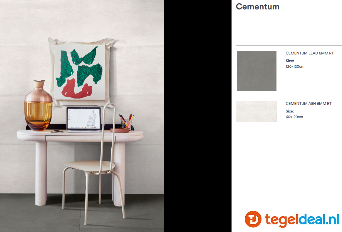 Marazzi Cementum LEAD, 60x60 cm Nat., M9SX, cementlook tegels 