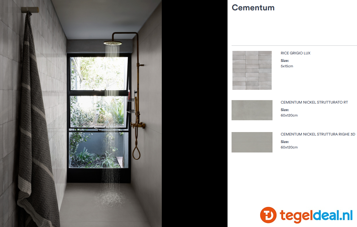 Marazzi Cementum NICKEL, 120x120x0,6 cm Strutt., MAX9, cementlook tegels Marazzi Cementum NICKEL, 120x120x0,6 cm Strutt., MAX9, cementlook tegels