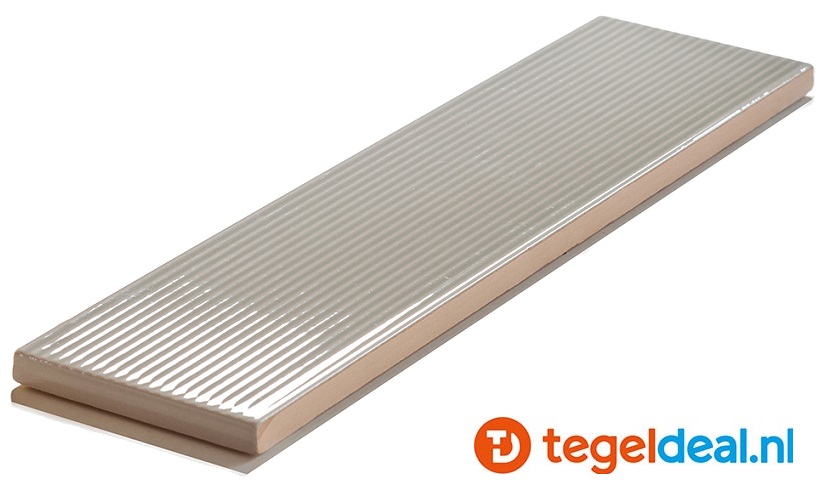 Stripes Gloss Salvia, 6,5x26,1 cm, reliëf wandtegels
