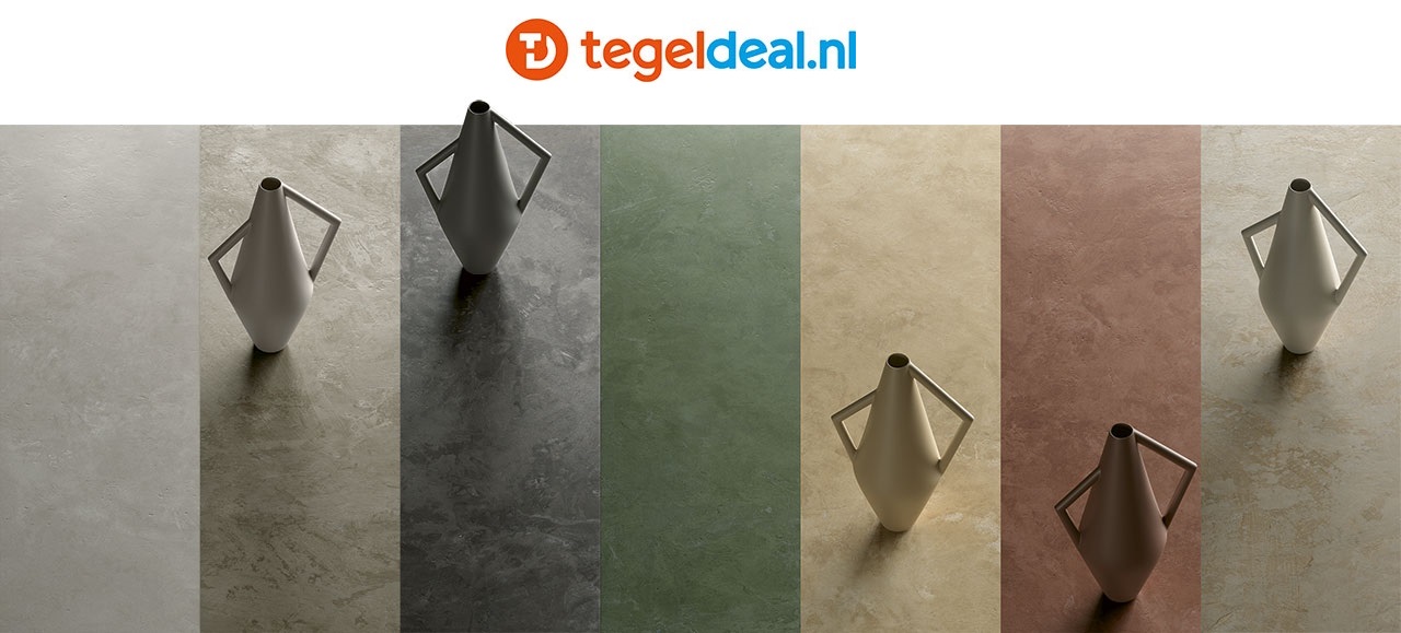 Cir Tadelakt, betonlook tegels in div. kleuren en afm. Cir Tadelakt, betonlook tegels in div. kleuren en afm.