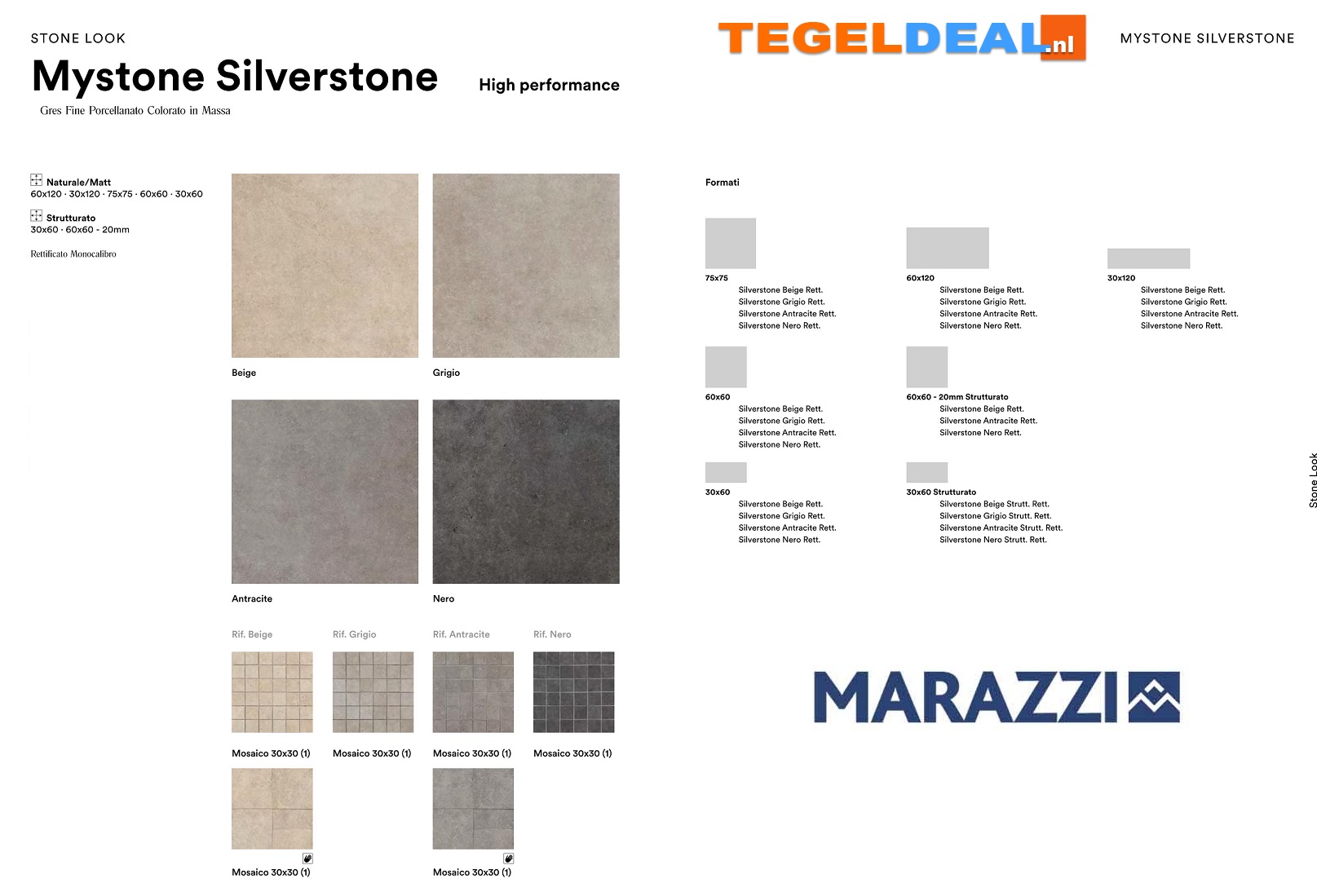 VLT Marazzi, Mystone Silverstone, zandsteen-look