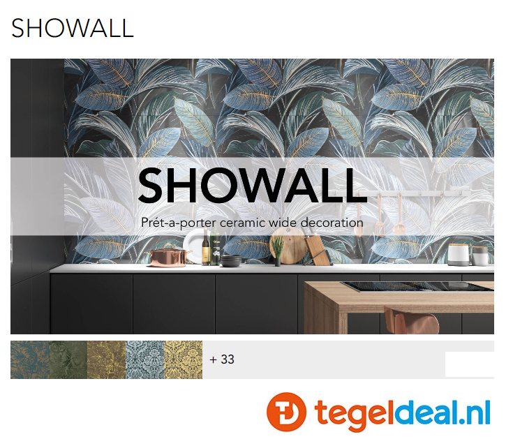 Serenissima Showall, wandtegels in 38 designs, 60x120 cm