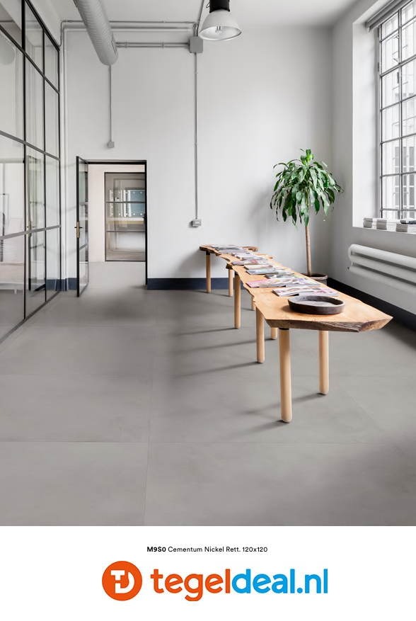 Marazzi Cementum NICKEL, 120x120x0,6 cm Strutt., MAX9, cementlook tegels Marazzi Cementum NICKEL, 120x120x0,6 cm Strutt., MAX9, cementlook tegels