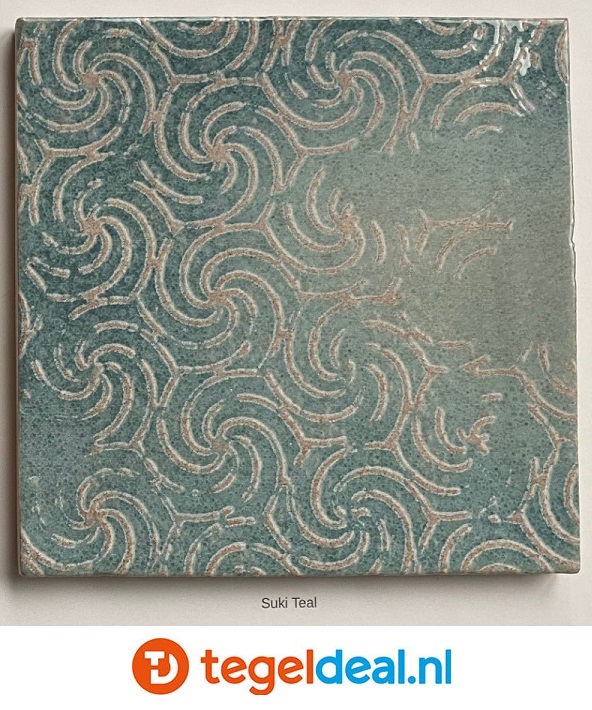 WOW Design, Enso, Suki TEAL, 12,5x12,5 cm, wandtegels