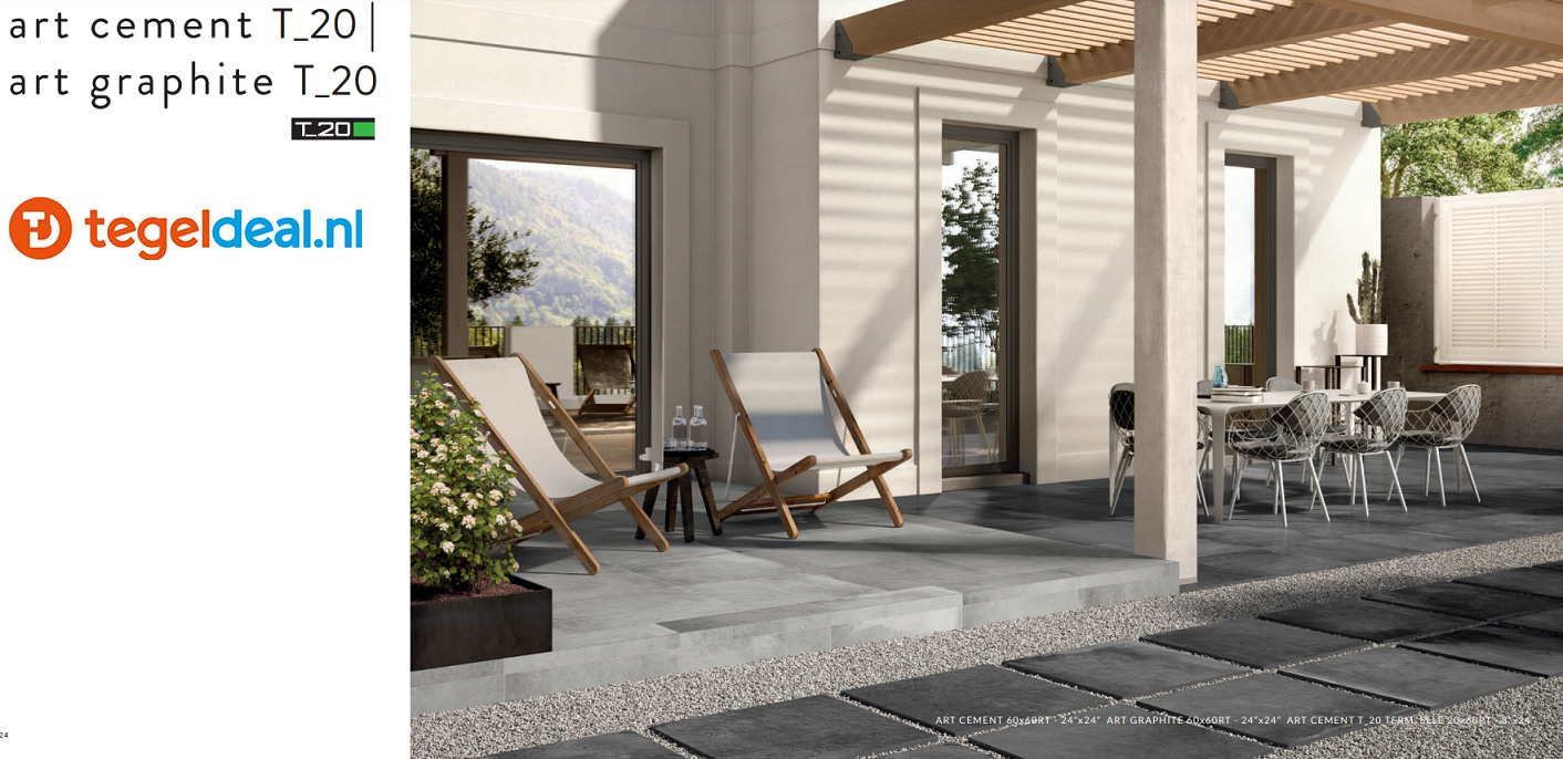 Supergres Art Cement, 75x150 cm, R5EØ, betonlook tegels