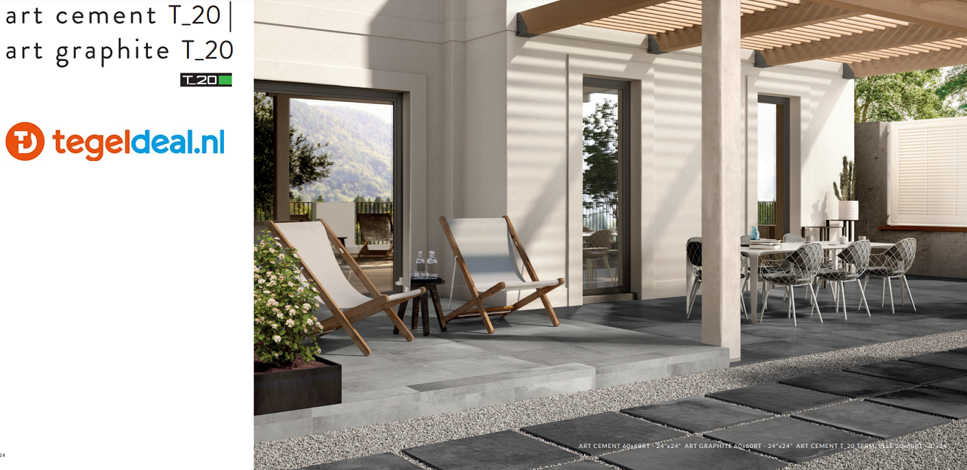 TRT Supergres Art Cement, 60x60x2 cm A2CE, OUTDOOR terrastegels