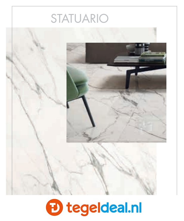 Supergres Purity of Marble, Statuario Lux, 60x120 cm, marmerlook tegels Supergres Purity of Marble, Statuario Lux, 60x120 cm, marmerlook tegels