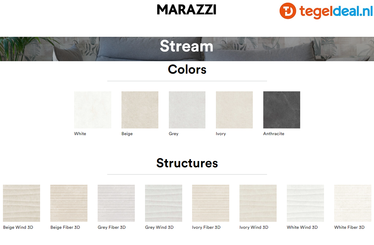 Marazzi Stream, complete serie voor wand en vloer