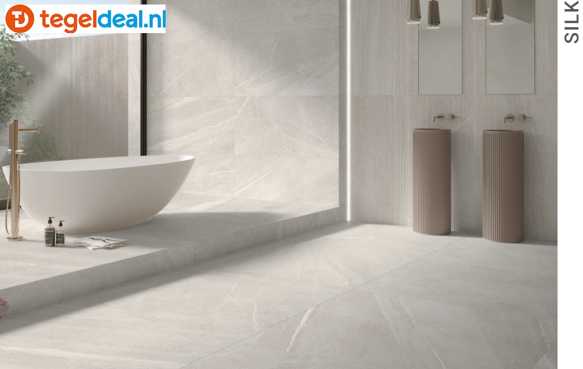 SIL Ceramiche, Park Avenue SILK, 60x120x2 cm, natuursteenlook terrastegels