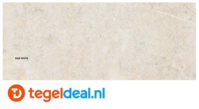 NovaBell Landstone, Raw White, 120x120 cm, natuursteenlook wand- vloertegels - €49,95/m2   