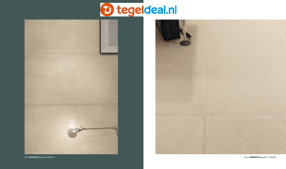 Castelvetro, Materika Project BEIGE 60x60 cm, 02CMK60R2 - € 29,50 per m2, betonlook tegels