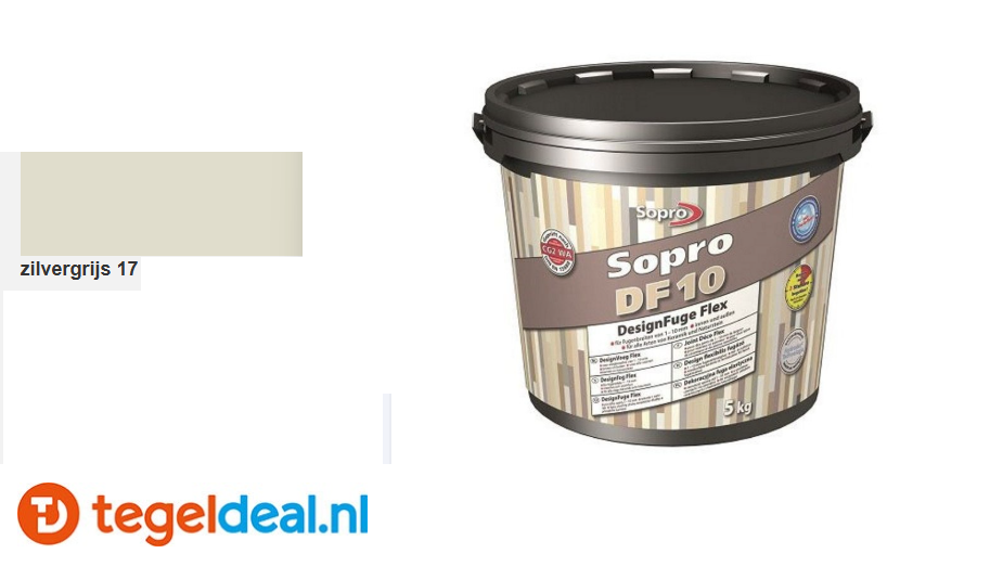 Sopro DF 10 - Designvoeg Flex 1-10 mm / ZILVERGRIJS 17 - emmer 5 kg / art. 1052-05