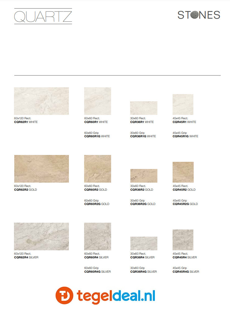 Castelvetro Quartz Stones, 3 kleuren voor binnen en buiten - Vanaf € 28,50 per m2