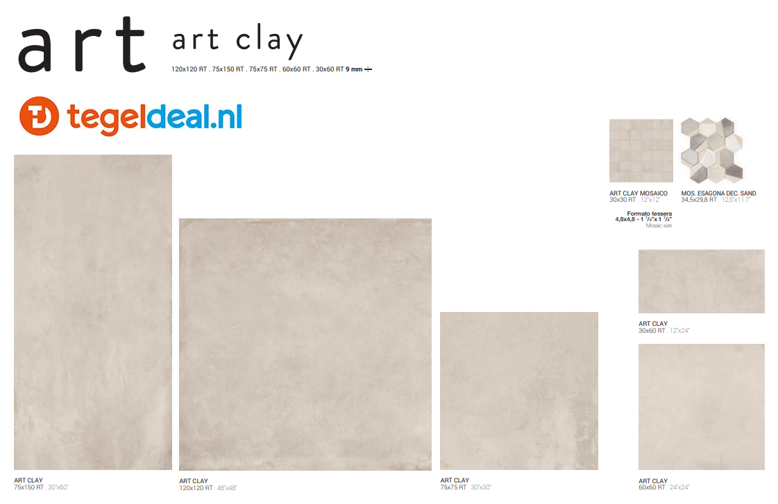 VLT Supergres Art Clay, 30x60 cm, CL3A, betonlook tegels