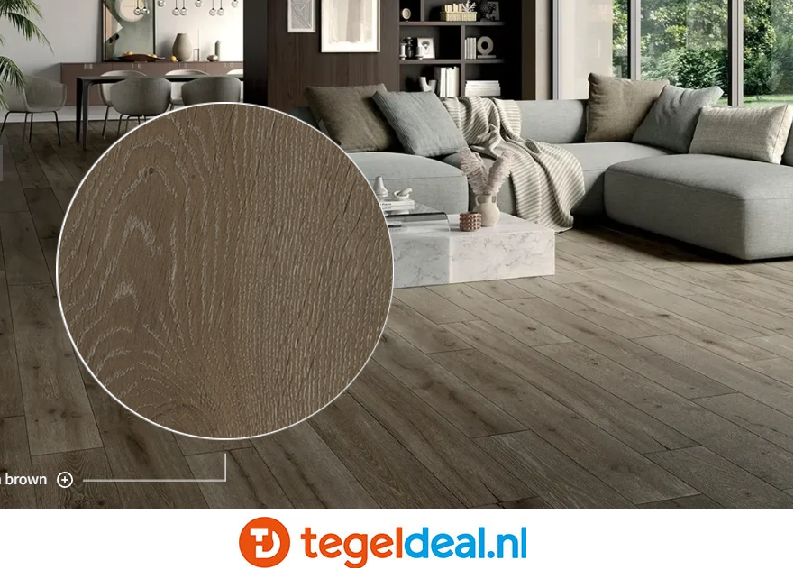 KEOPE Unica BROWN, 20x180 cm, houtlook tegels 