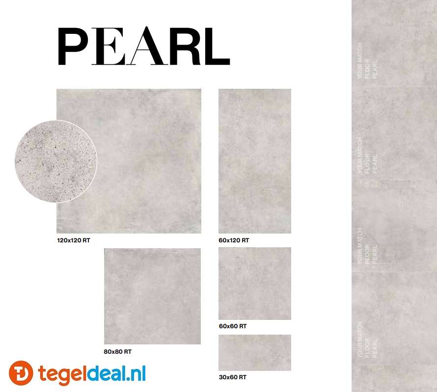 Supergres Your Match PEARL, 60x60 cm, MPE0 cementlook tegels